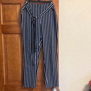 Navy and White Striped Pants size large